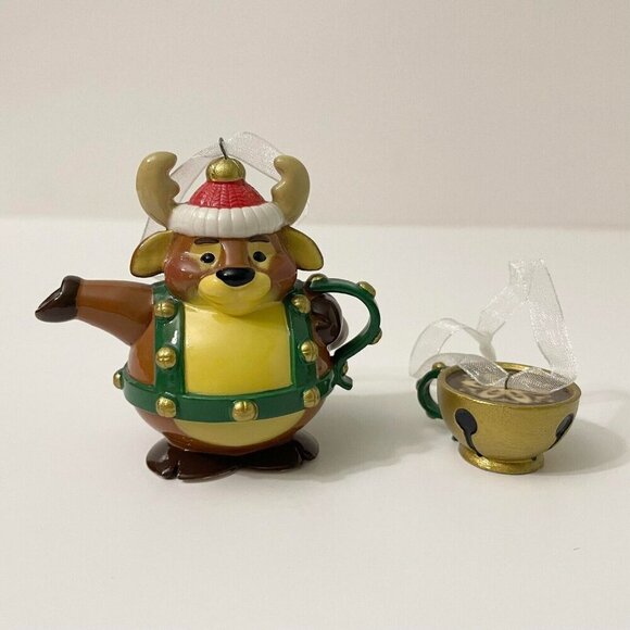 2020 Hallmark Keepsake Christmas Ornaments Tea Time Reindeer and Teapot - Picture 2 of 16
